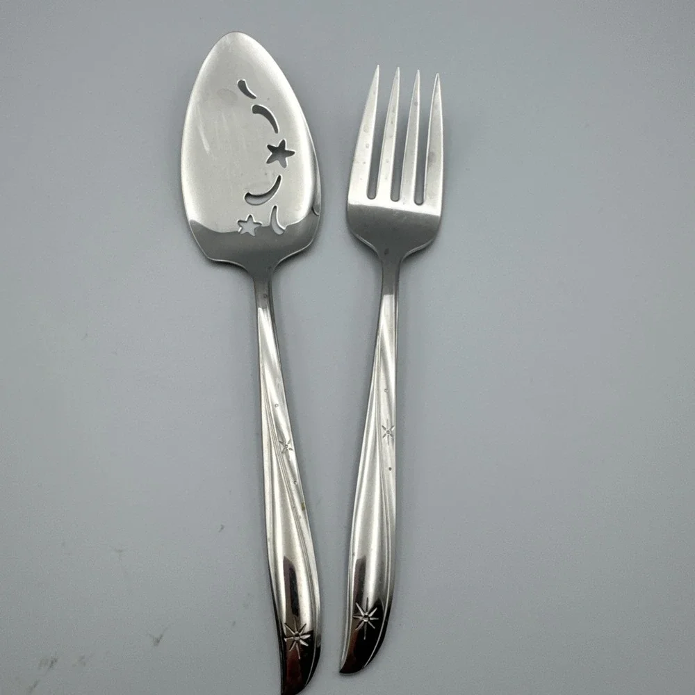 Oneida Community Atomic Twin Star Stainless Serving Set VTG